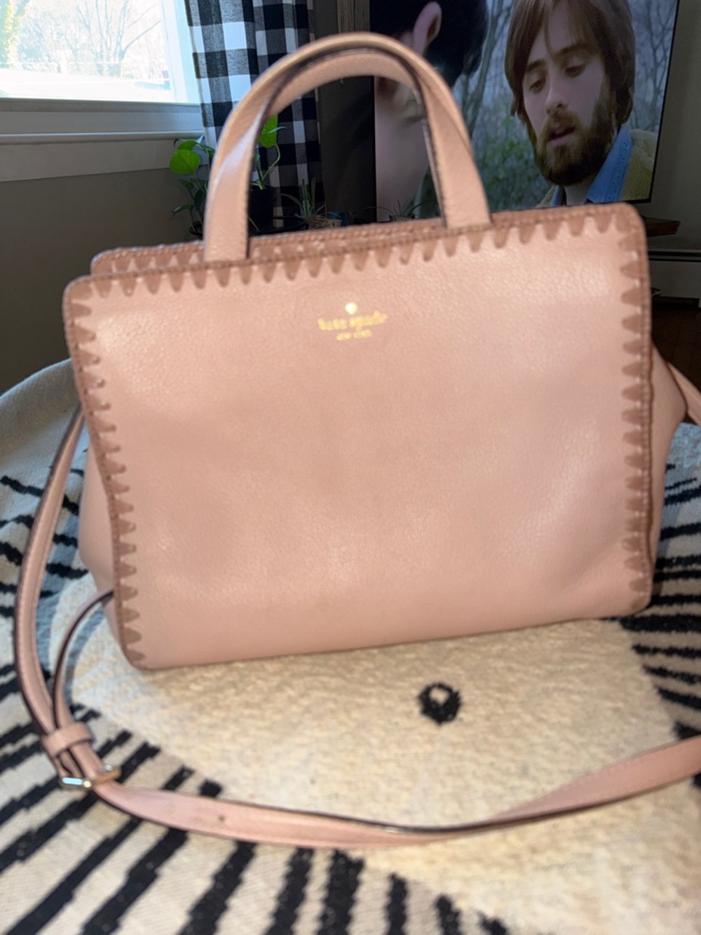 kate spade Blush Pink Leather Satchel with Top Handles
